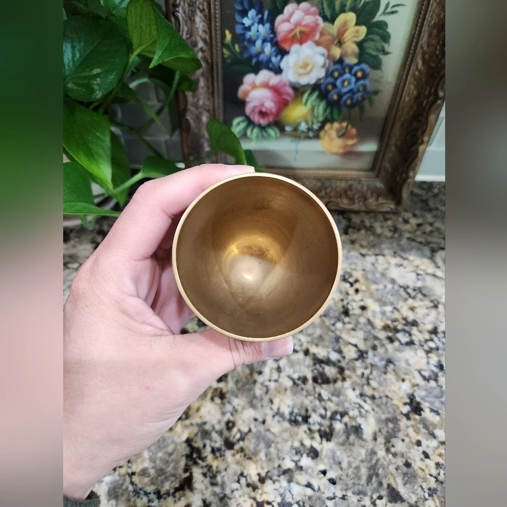 Vintage Brass Wine Goblet / Chalice - Picture 4 of 6